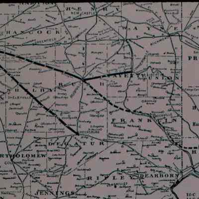 Map of Southeastern quarter in Indiana