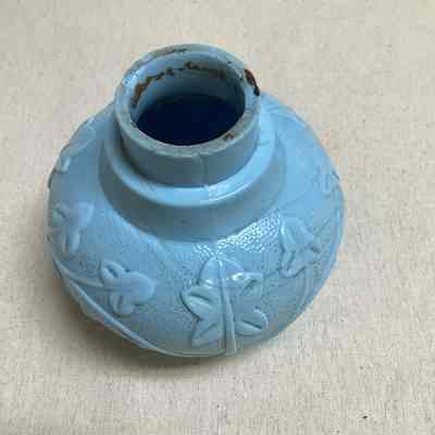 Blue Opaque Glass Jar