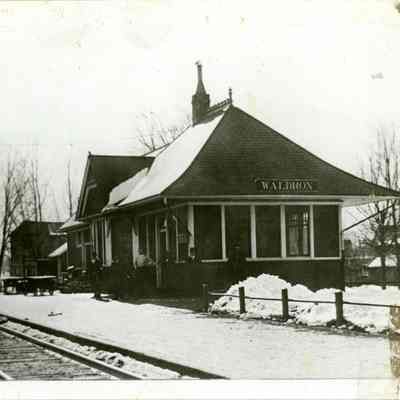 Winter Scene at Waldron Train Depot