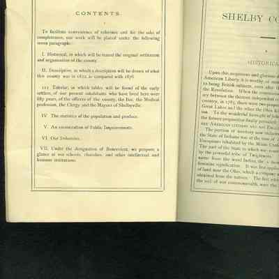 booklet, inside page, contents