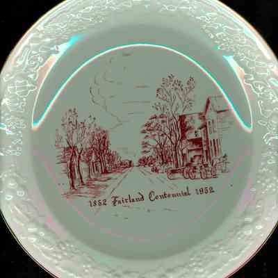 White & Red Pearlescent Fairland Centennial Commemorative Plate