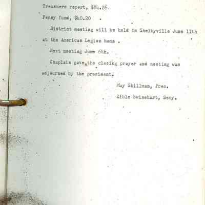 Scrapbook, Ladies Auxillary, Last Entry, page 2