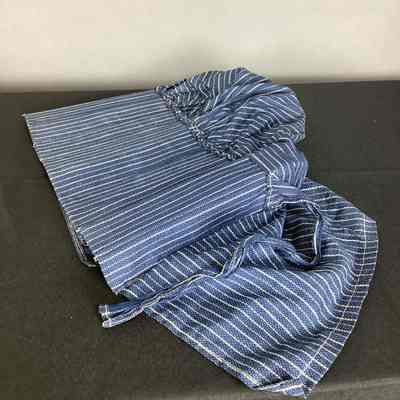 Women's Blue & White Striped Cotton Slat Sunbonnet