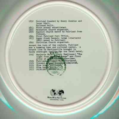 Plate, decorative, back