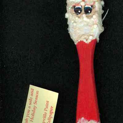 Paintbrush, handcrafted wooden Christmas ornament