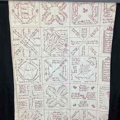 White & Turkey Red Friendship Quilt