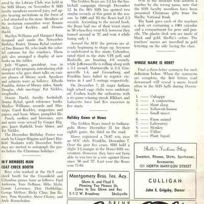 The Courier, Back Page