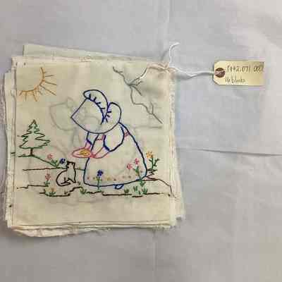 Embroidered Sunbonnet Sue Quilting Blocks