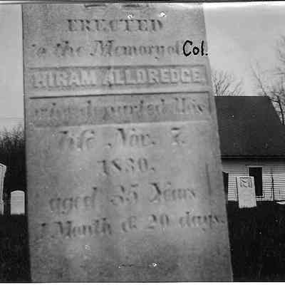Alldredge, Hiram tombstone