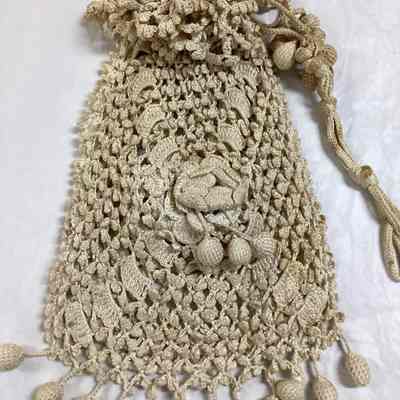 Ecru Crocheted Purse