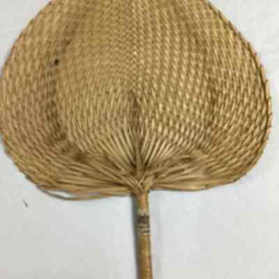 Beige Woven Palm Fan