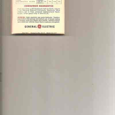 Box of GE "AG-1B flashbulbs-back