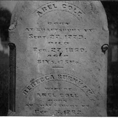 Cole, Abel and Rebecca, Tombstone