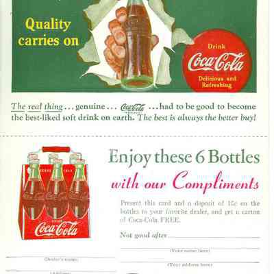 Coca-Cola, Promotional Mailer, Outside