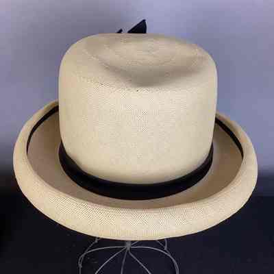 Women's Cream Rolled Brim Straw Hat