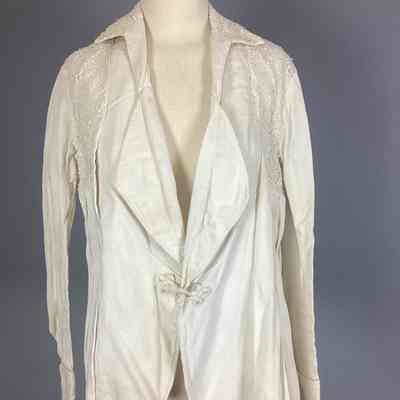 Women’s White Ribbed Cotton Jacket