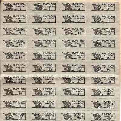 Sheet, Ration Stamps