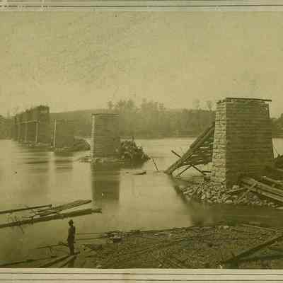 Remnant of Railroad Bridge at Bridgeport.