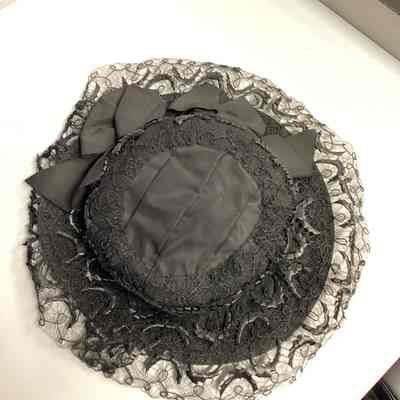 Women's Black Taffeta Hat