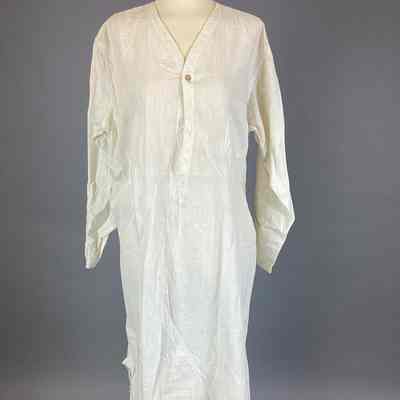 Men's White Muslin Nightshirt