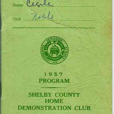 Program Booklet for Shelby County Home Economics Club