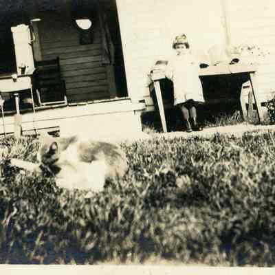 Unidentified Girl & Cat