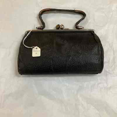 Black Leather Purse & Metal Pipe