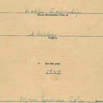 Secretary - Record Book - Noble Twp.