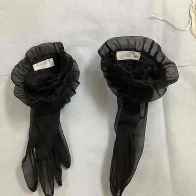 Women's Black Nylon Gloves