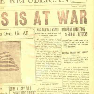 The Shelbyville Rebublican, front page upper right