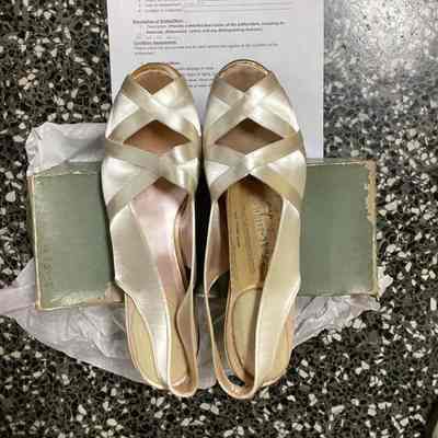 Women’s White Satin Slingback Sandals