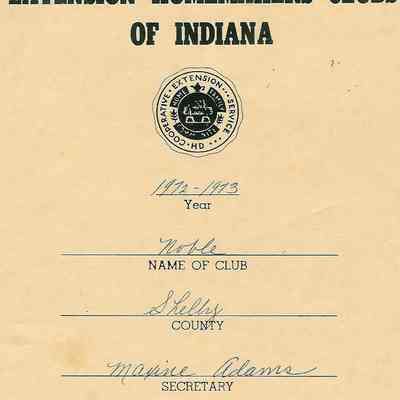 Secretary - Record Book - Noble Twp.