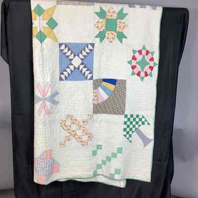 White Multicolor Sampler Quilt