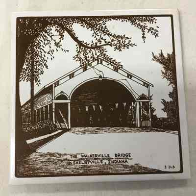 White & Brown Walkerville Bridge Ceramic Tile