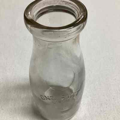 Clear Glass Milk Bottle