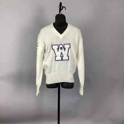 Men's White Waldron Letter Sweater