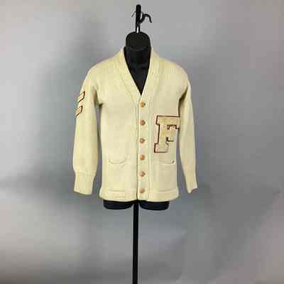 Men's Ecru Flat Rock Letter Sweater