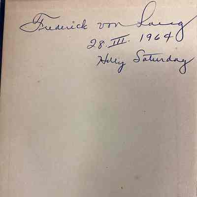 Inside front cover inscription