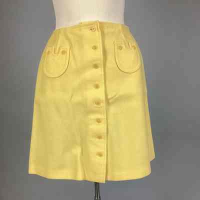 Women’s Yellow Wool Mini Skirt