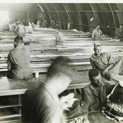 Soldiers Packing Parachutes