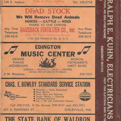 City Directory, Back Cover