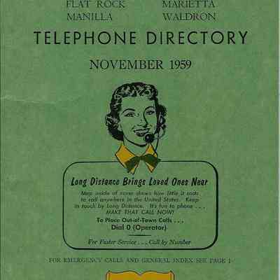 Shelbyville, Boggstown, Fairland, Manilla Phone Book 1942 - 1981