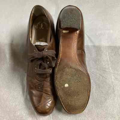 Women's Brown Leather Oxford Heels