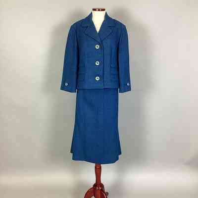 Women's Royal Blue Tweed Suit
