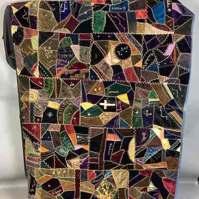 Crazy Quilt w/ Blue Backing