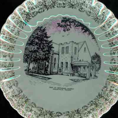 Multicolor West Street Methodist Church Commemorative Plate