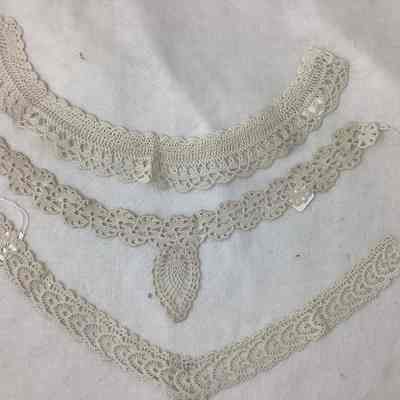 3 Women's Crocheted Ivory Collars