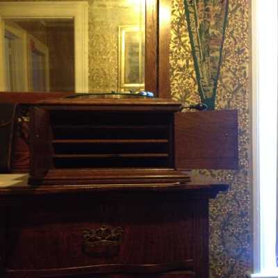 Phonograph with doors open