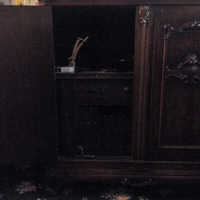 Record player - left door open