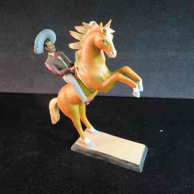 Figurine; Charro with horse